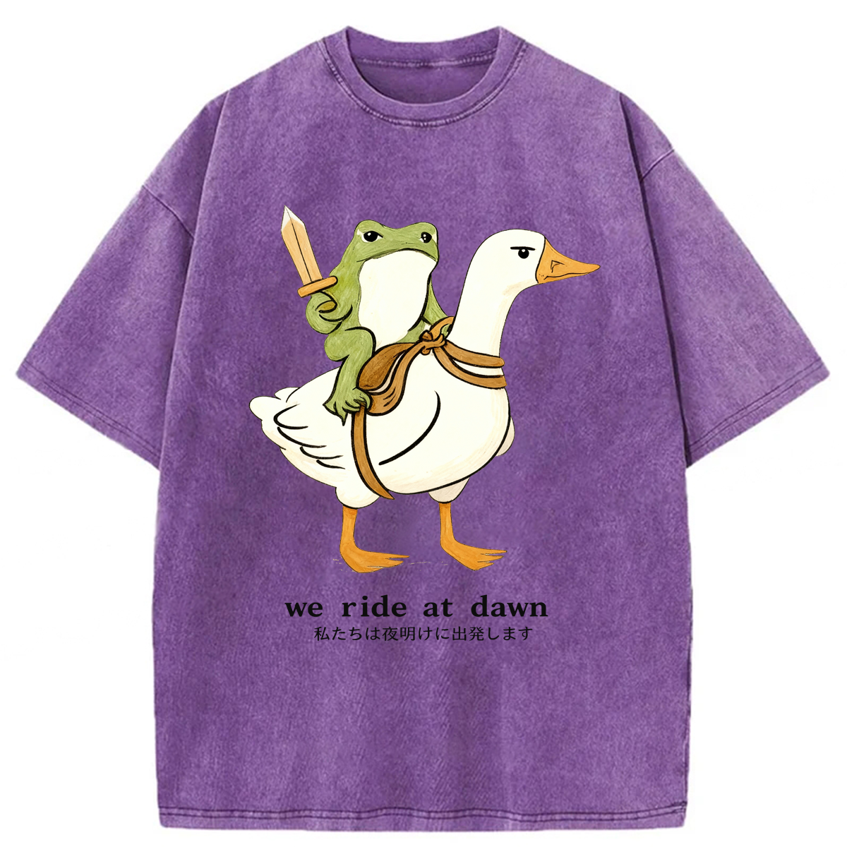 Tokyoviva Frog Goose We Ride At Dawn Washed T-shirt