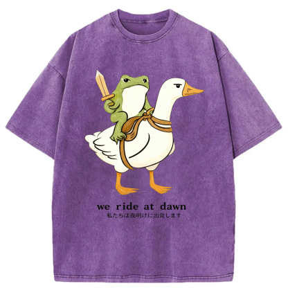 Tokyoviva Frog Goose We Ride At Dawn Washed T-shirt