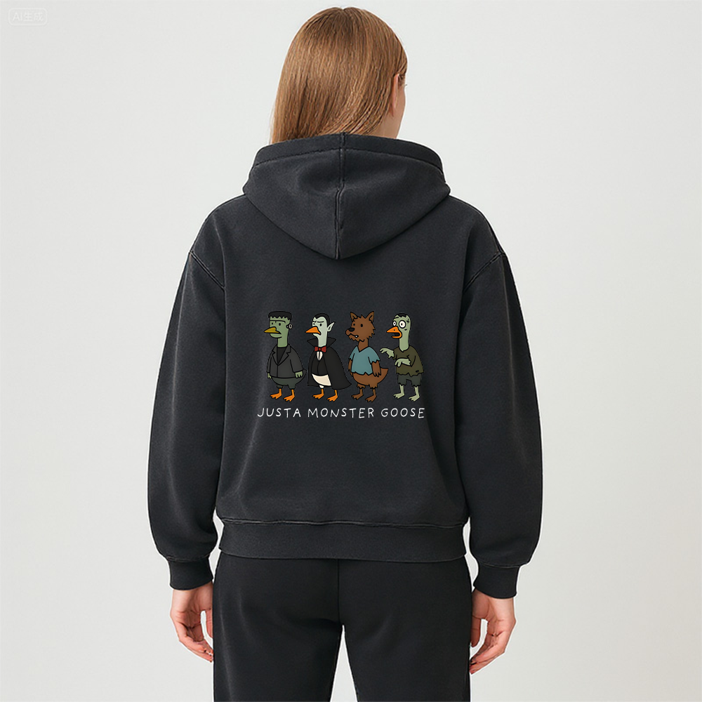 Just a Monster Goose Washed Zip Hoodie