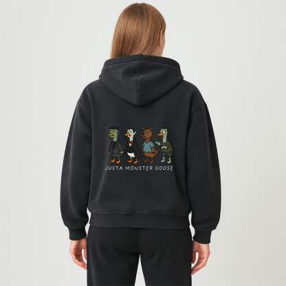 Just a Monster Goose Washed Zip Hoodie