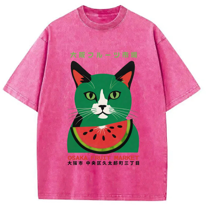 Osaka Fruit Market Washed T-Shirt