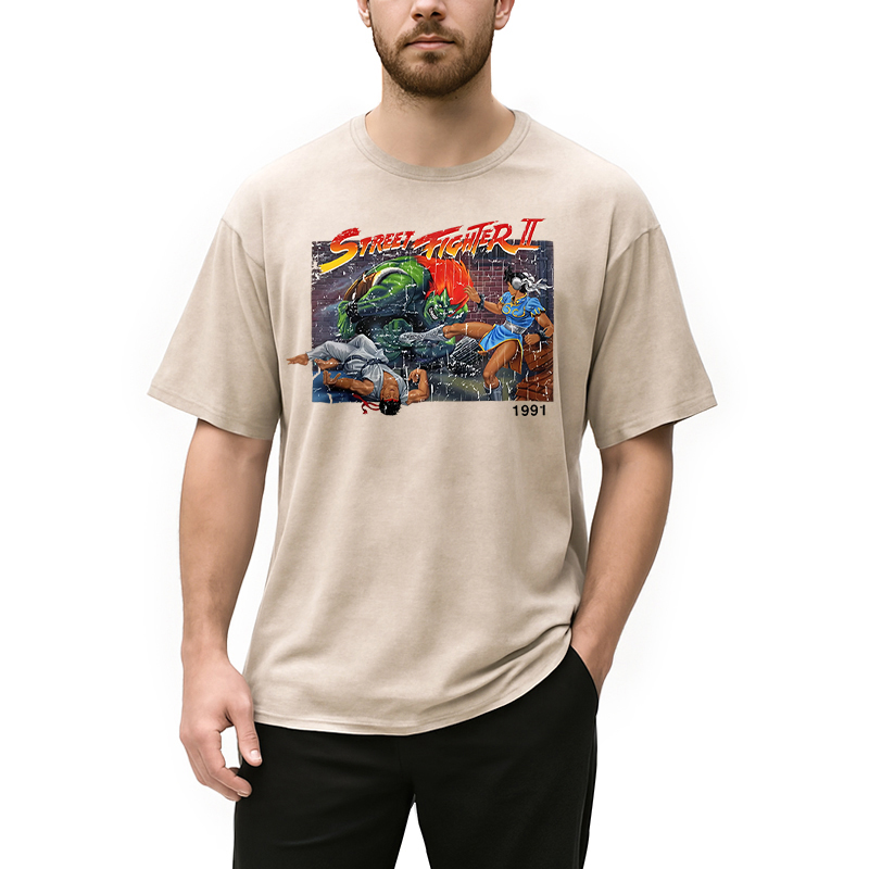 Street Fighter Retro Game Vintage Washed T-Shirt