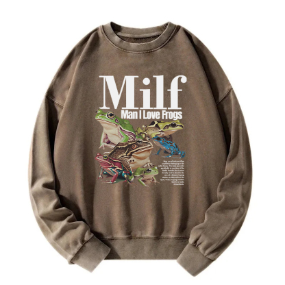 Man I Love Frogs Meme Washed Sweatshirt