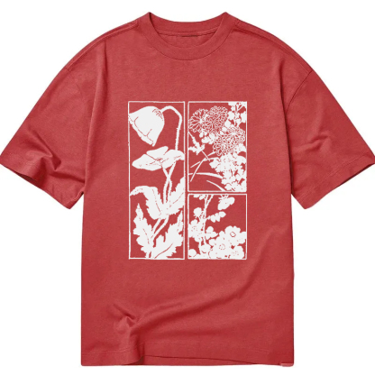 Woodcut Flowers Classic T-Shirt