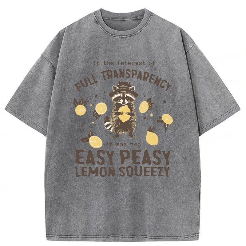 Tokyoviva Raccoon Easy Peasy Lemon Squeezy Washed T-shirt