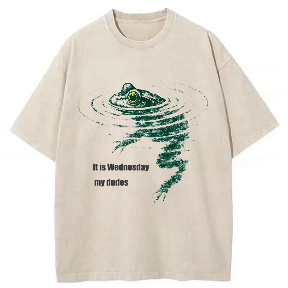 Tokyoviva Frog Swimming Washed T-shirt