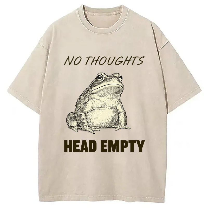 No Thoughts Frog Washed T-Shirt