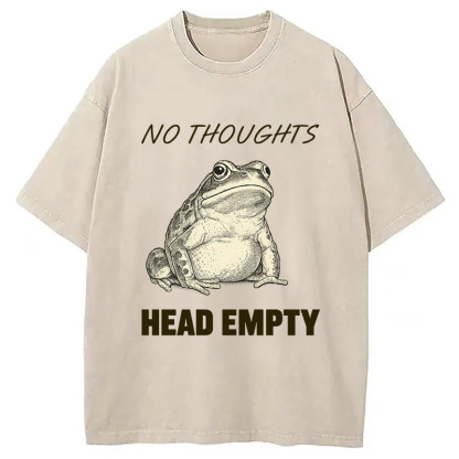 No Thoughts Frog Washed T-Shirt