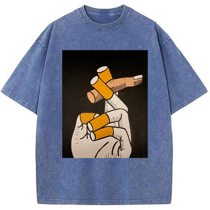 Finger Cigarette Washed T-Shirt