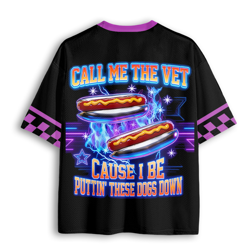 Baddiecat Call Me The Vet Cause I Be PuTTIN' These Dogs Down Mesh Jersey
