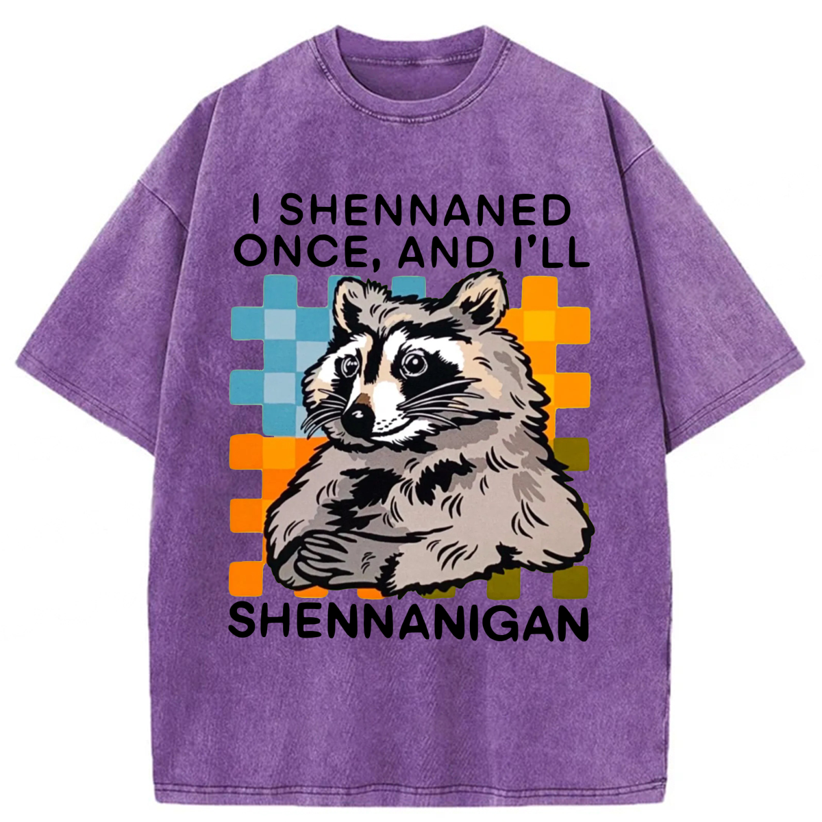 Tokyoviva I Shennaned Once And I'll Shennanigan Funny Raccoon Washed T-shirt