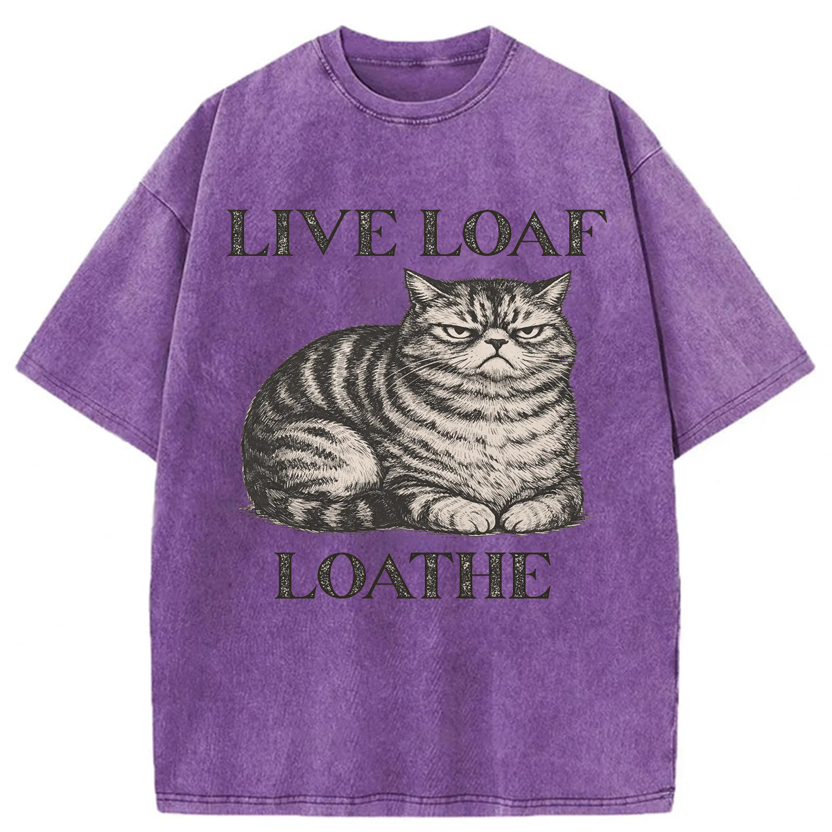 Tokyoviva  Live Loaf Loathe Cat Washed T-shirt