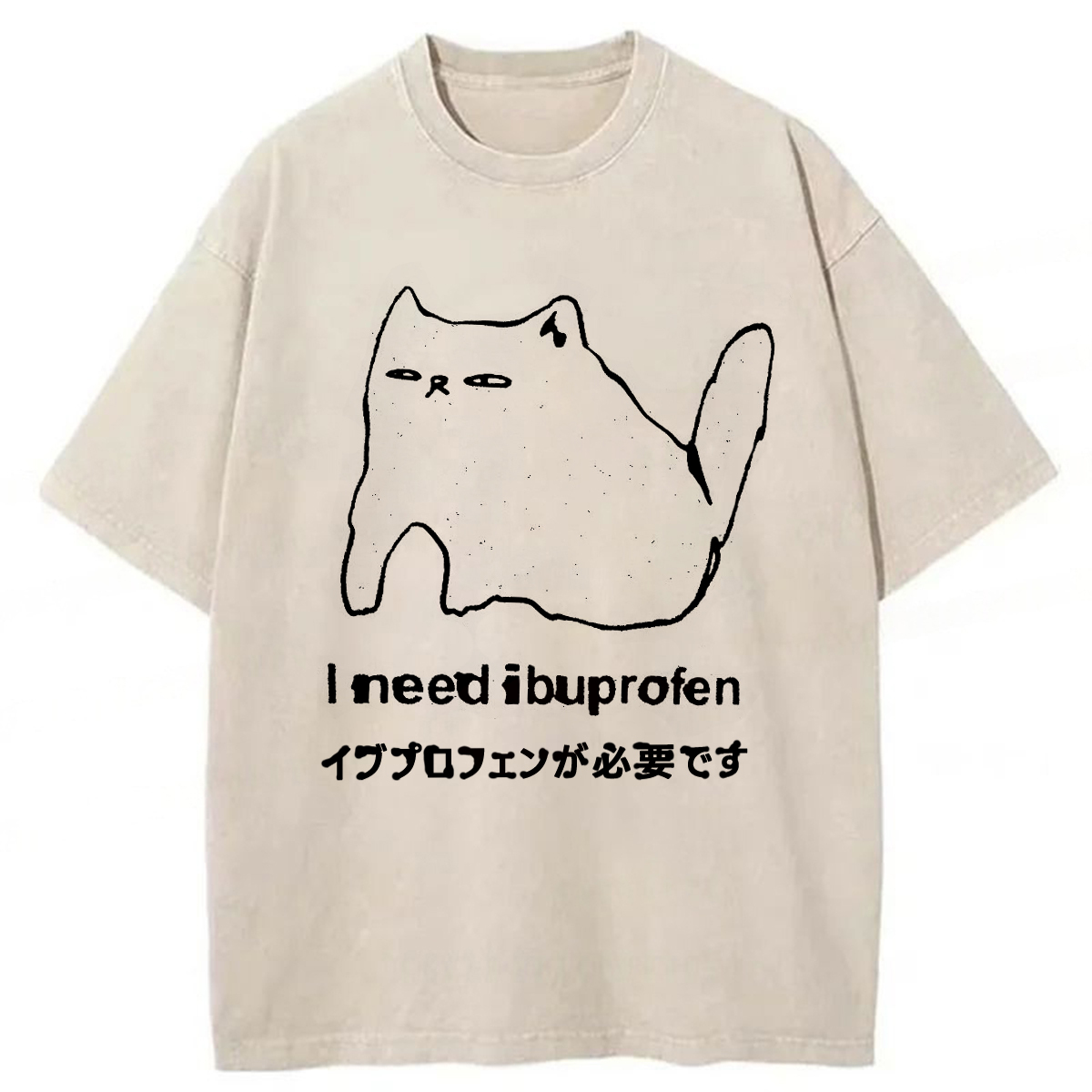 Tokyoviva Critically Ill Cat Washed T-shirt