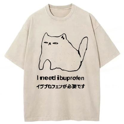 Tokyoviva Critically Ill Cat Washed T-shirt