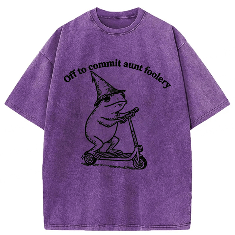 Tokyoviva Funny Frog Scooter Washed T-shirt