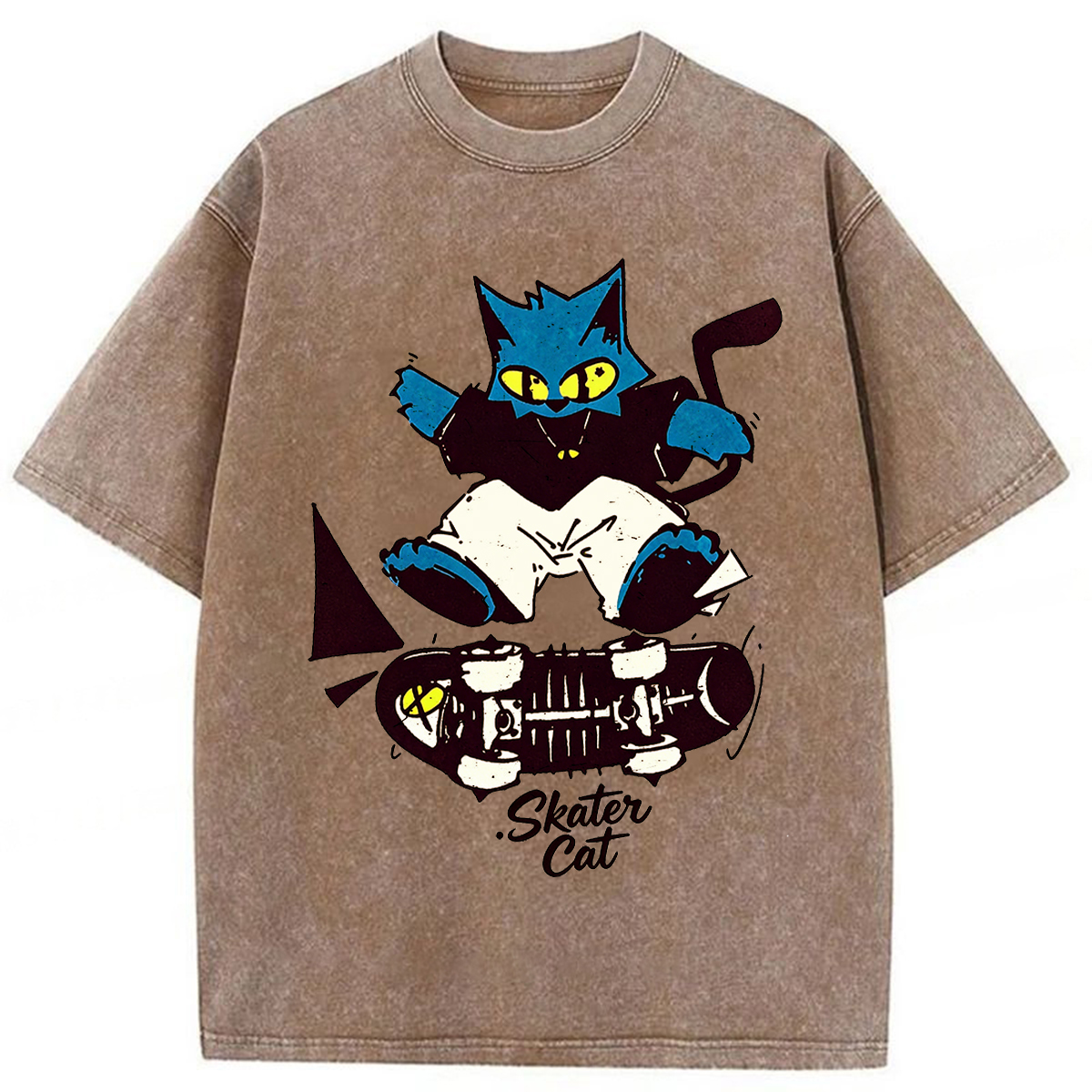 Tokyoviva Skater Cat Washed T-shirt