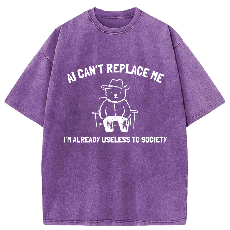 Tokyoviva AI Can't Replace Me Washed T-shirt
