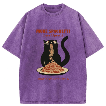 Tokyoviva Black Cat Digital More Spaghetti Less Upsetti Washed T-shirt