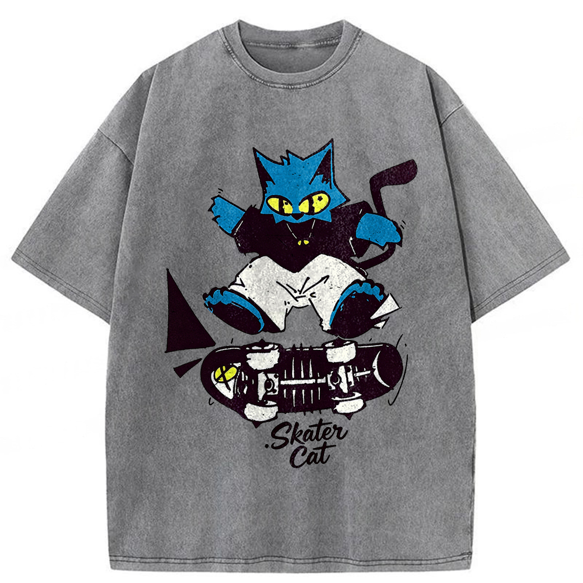Tokyoviva Skater Cat Washed T-shirt