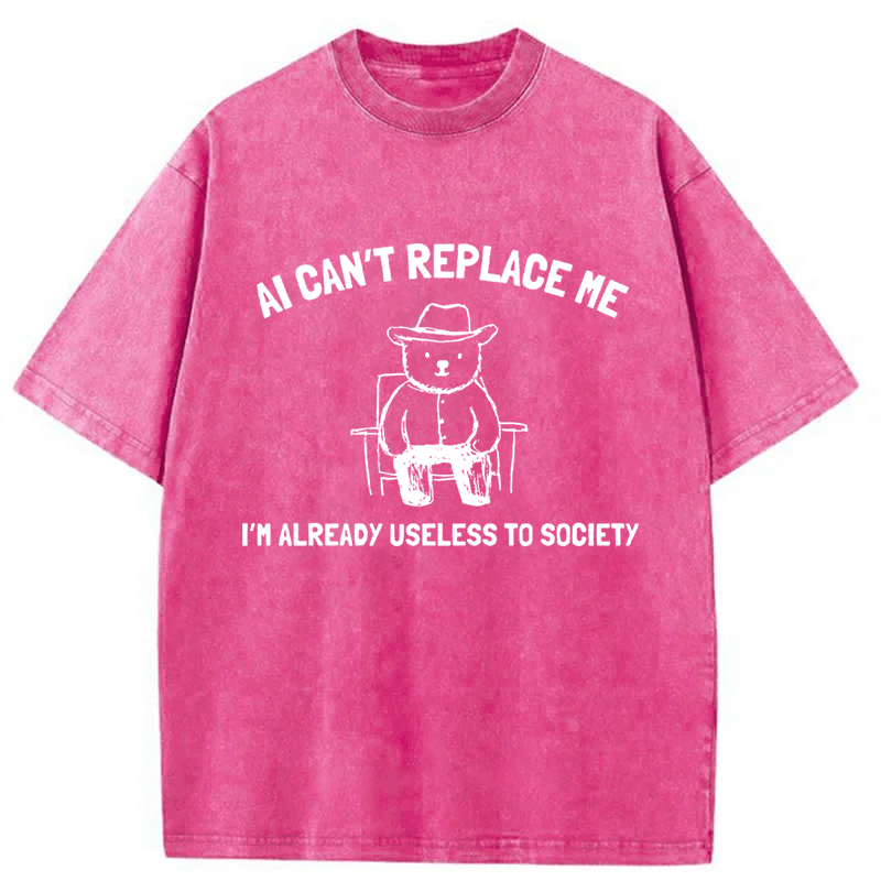 Tokyoviva AI Can't Replace Me Washed T-shirt