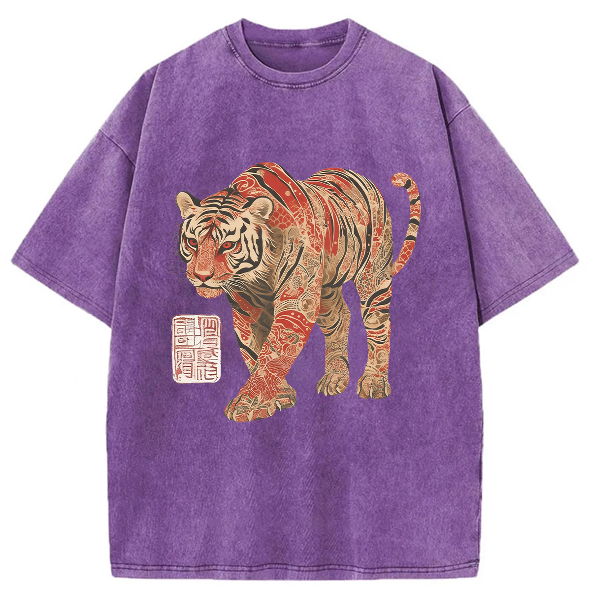 Tokyoviva Tiger Illustration Washed T-shirt