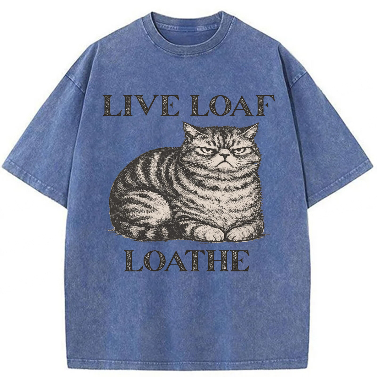 Tokyoviva  Live Loaf Loathe Cat Washed T-shirt