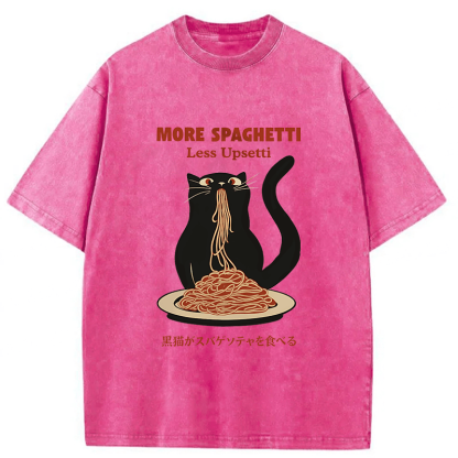 Tokyoviva Black Cat Digital More Spaghetti Less Upsetti Washed T-shirt