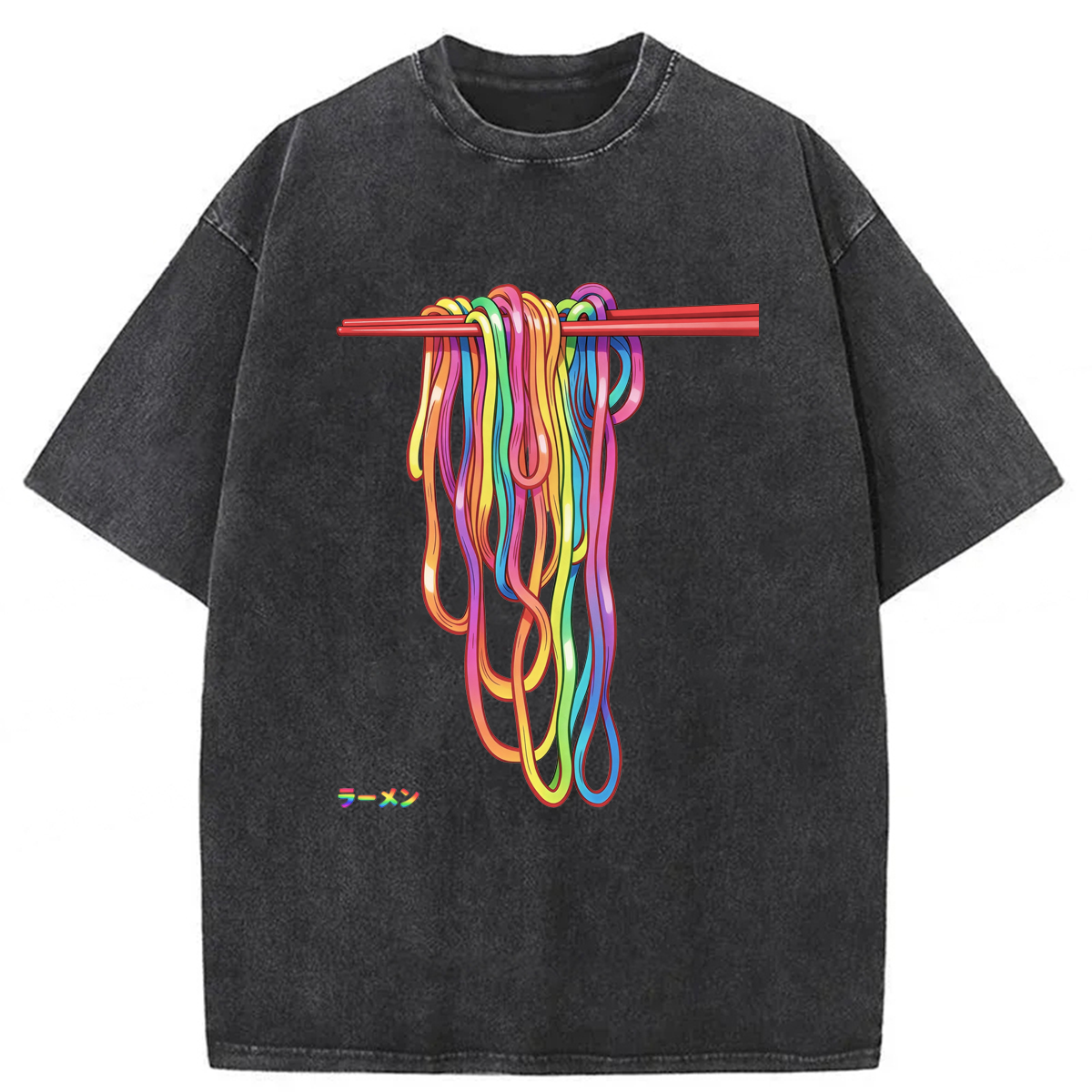 Tokyoviva Colorful Japanese Noodle Washed T-shirt