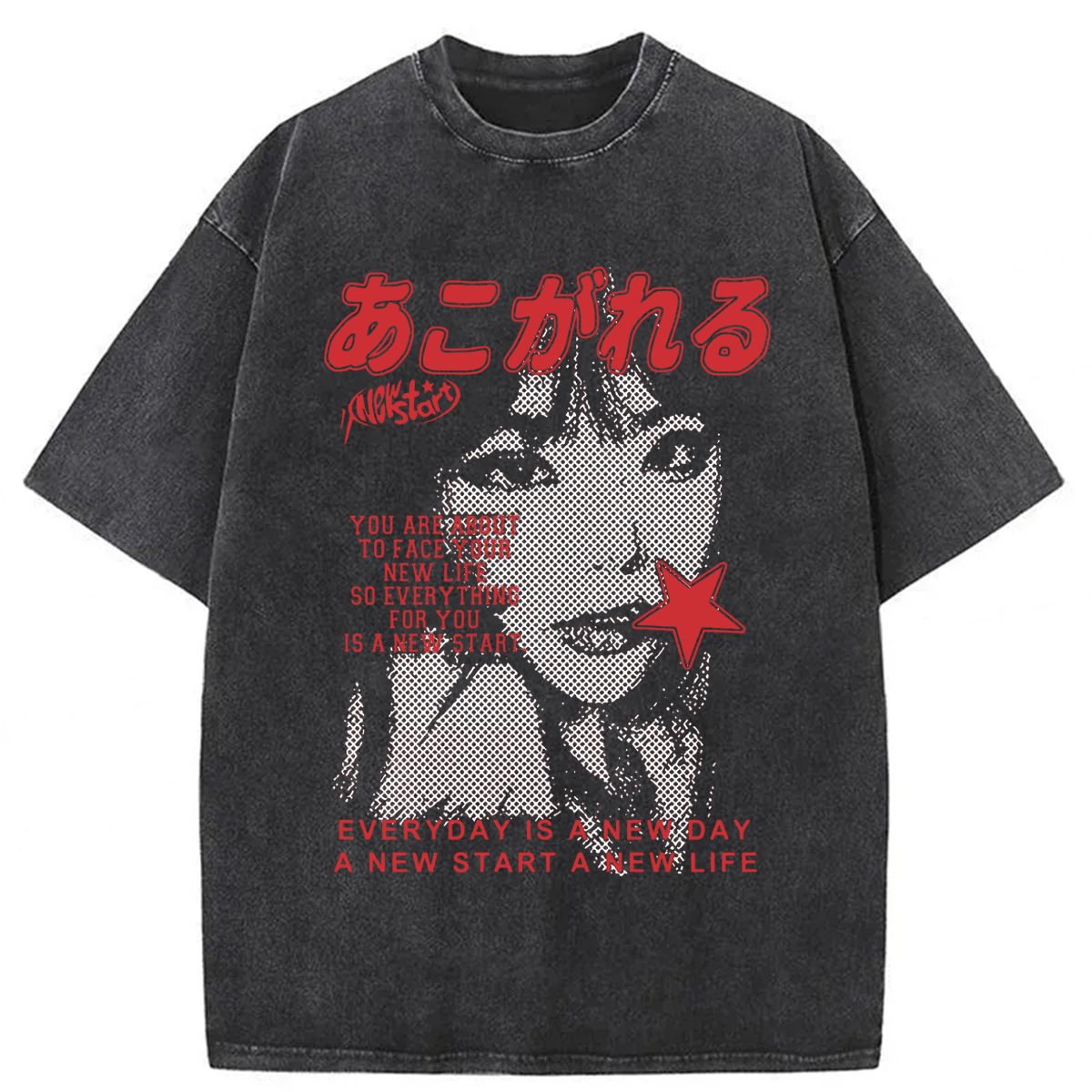 Tokyoviva A New Start To Life Washed T-shirt