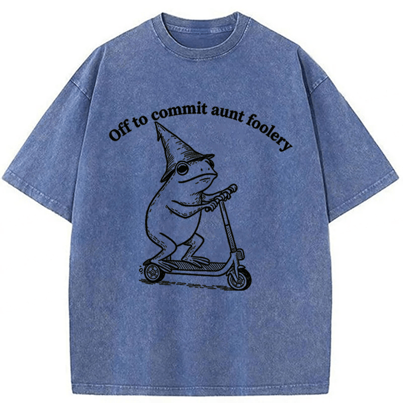 Tokyoviva Funny Frog Scooter Washed T-shirt