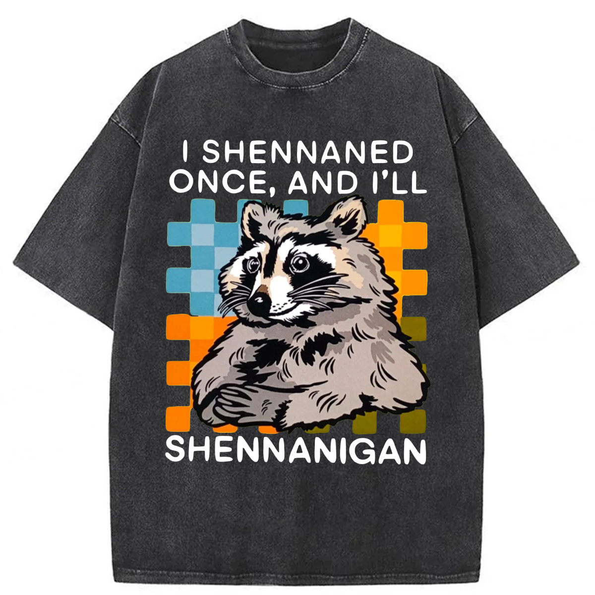 Tokyoviva I Shennaned Once And I'll Shennanigan Funny Raccoon Washed T-shirt