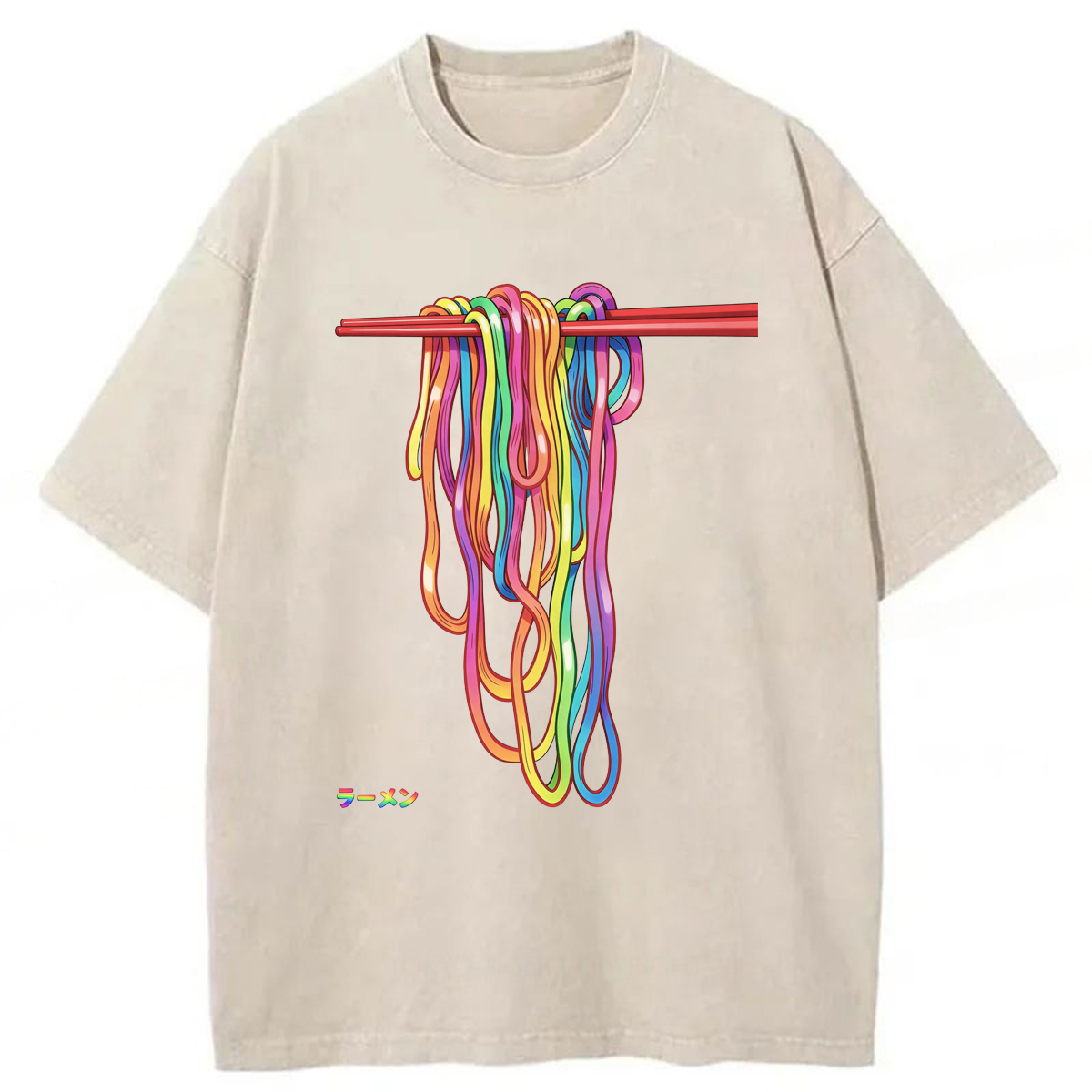 Tokyoviva Colorful Japanese Noodle Washed T-shirt