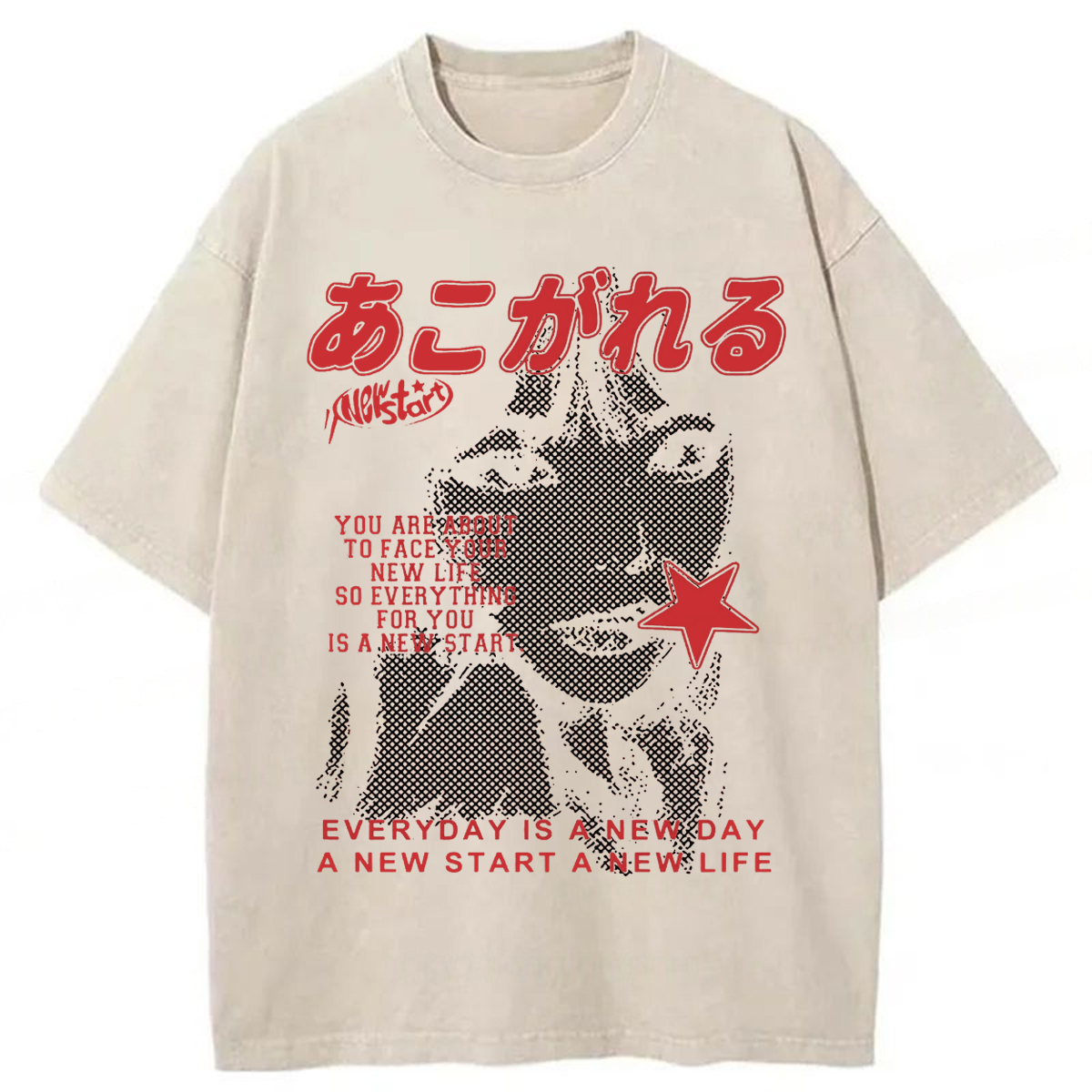 Tokyoviva A New Start To Life Washed T-shirt