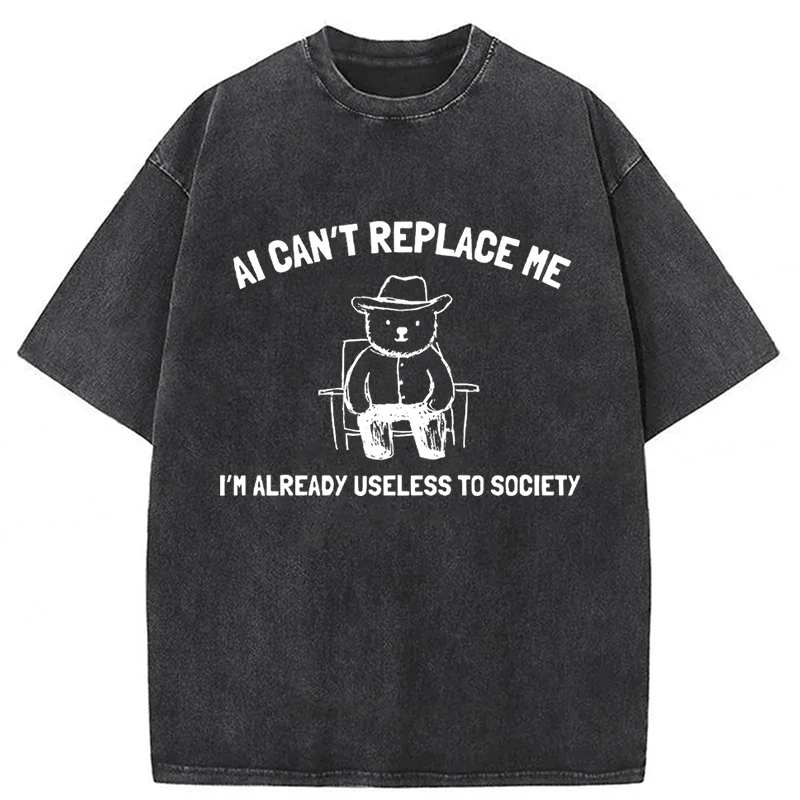 Tokyoviva AI Can't Replace Me Washed T-shirt