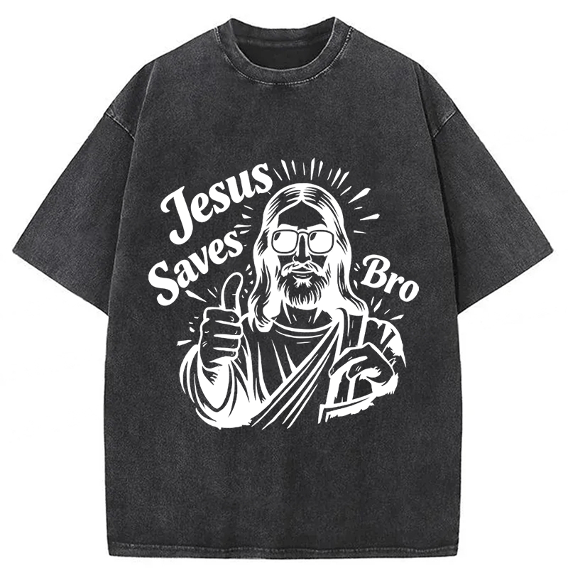 Tokyoviva Jesus Saves Bro Washed T-shirt