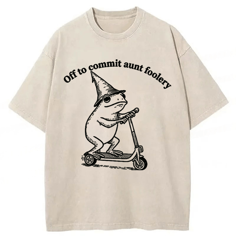 Tokyoviva Funny Frog Scooter Washed T-shirt