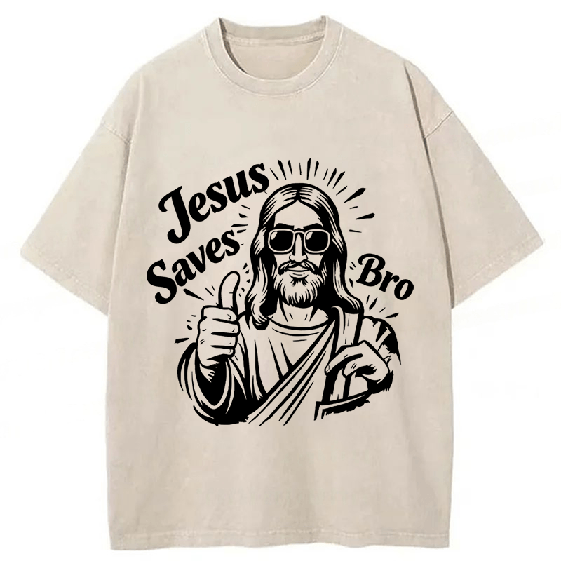Tokyoviva Jesus Saves Bro Washed T-shirt