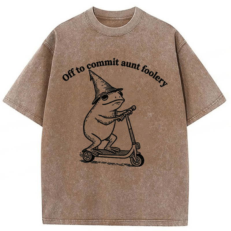 Tokyoviva Funny Frog Scooter Washed T-shirt