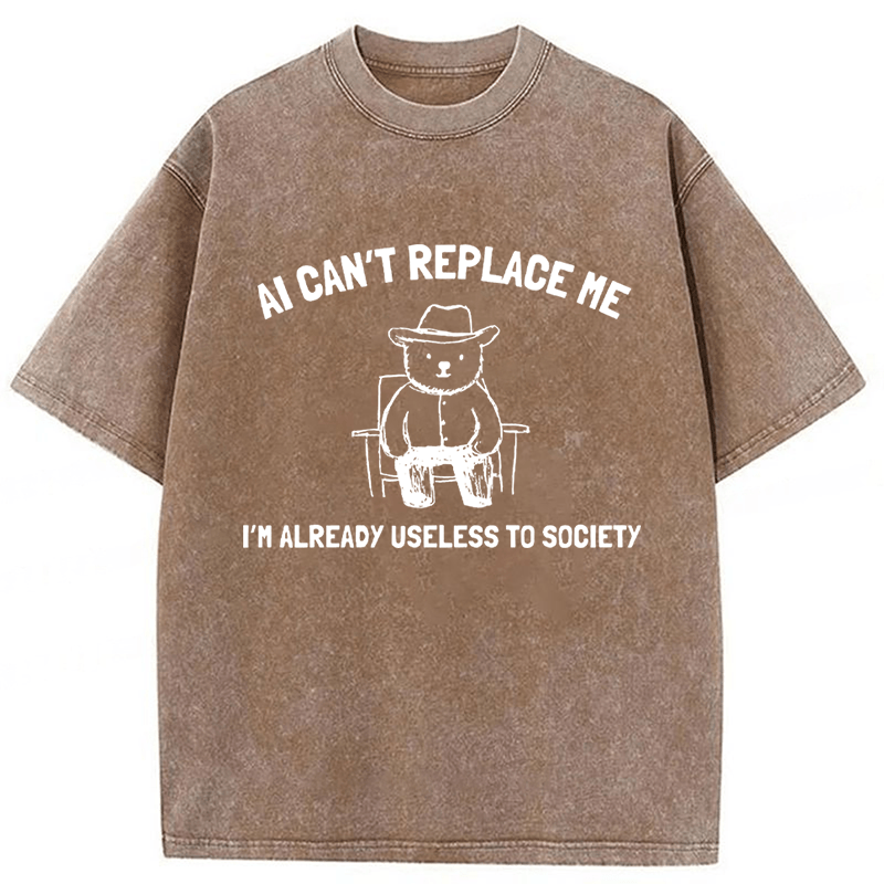 Tokyoviva AI Can't Replace Me Washed T-shirt