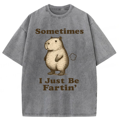 Tokyoviva Sometimes I Just Be Fartin' Capibara Washed T-shirt