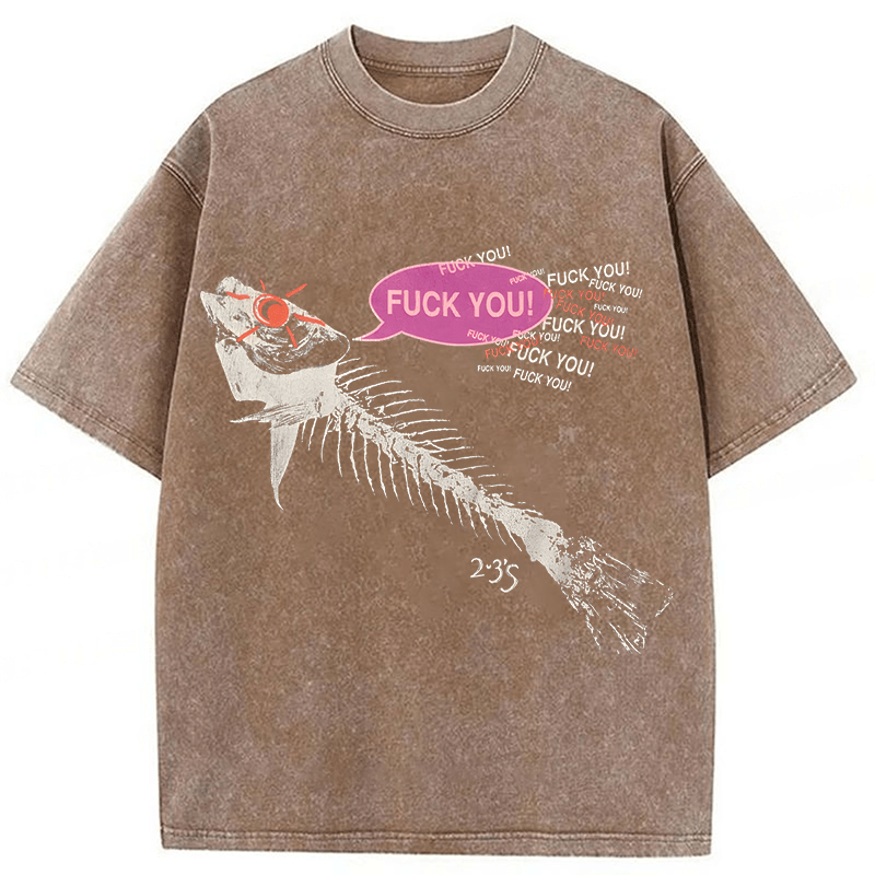 Tokyoviva Vintage 90’s Fish Skeleton Washed T-shirt