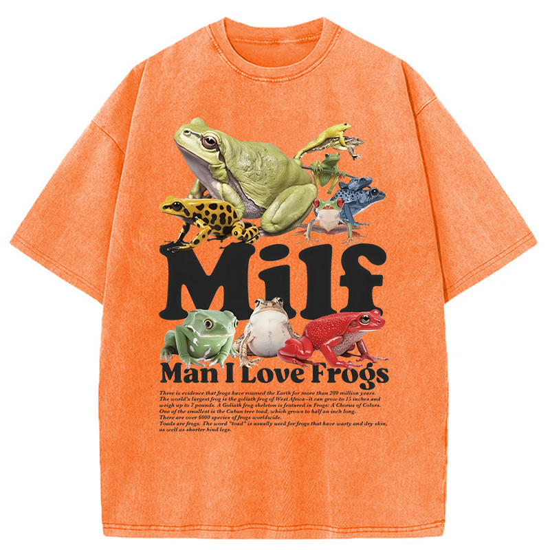 Man I Love Frogs Washed T-Shirt