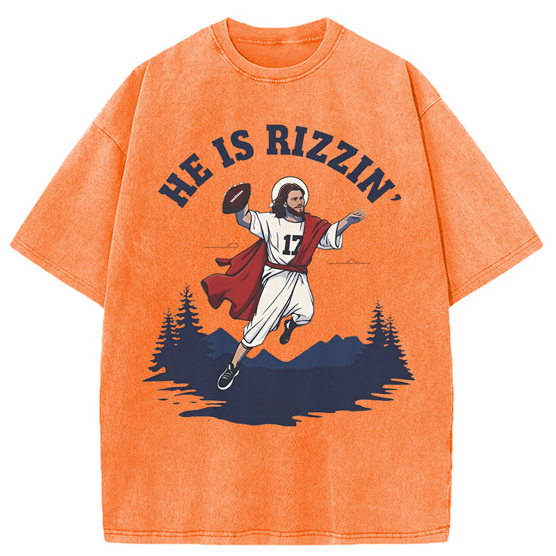 He Is Rizzin' Washed T-Shirt