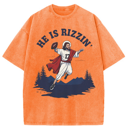 He Is Rizzin' Washed T-Shirt