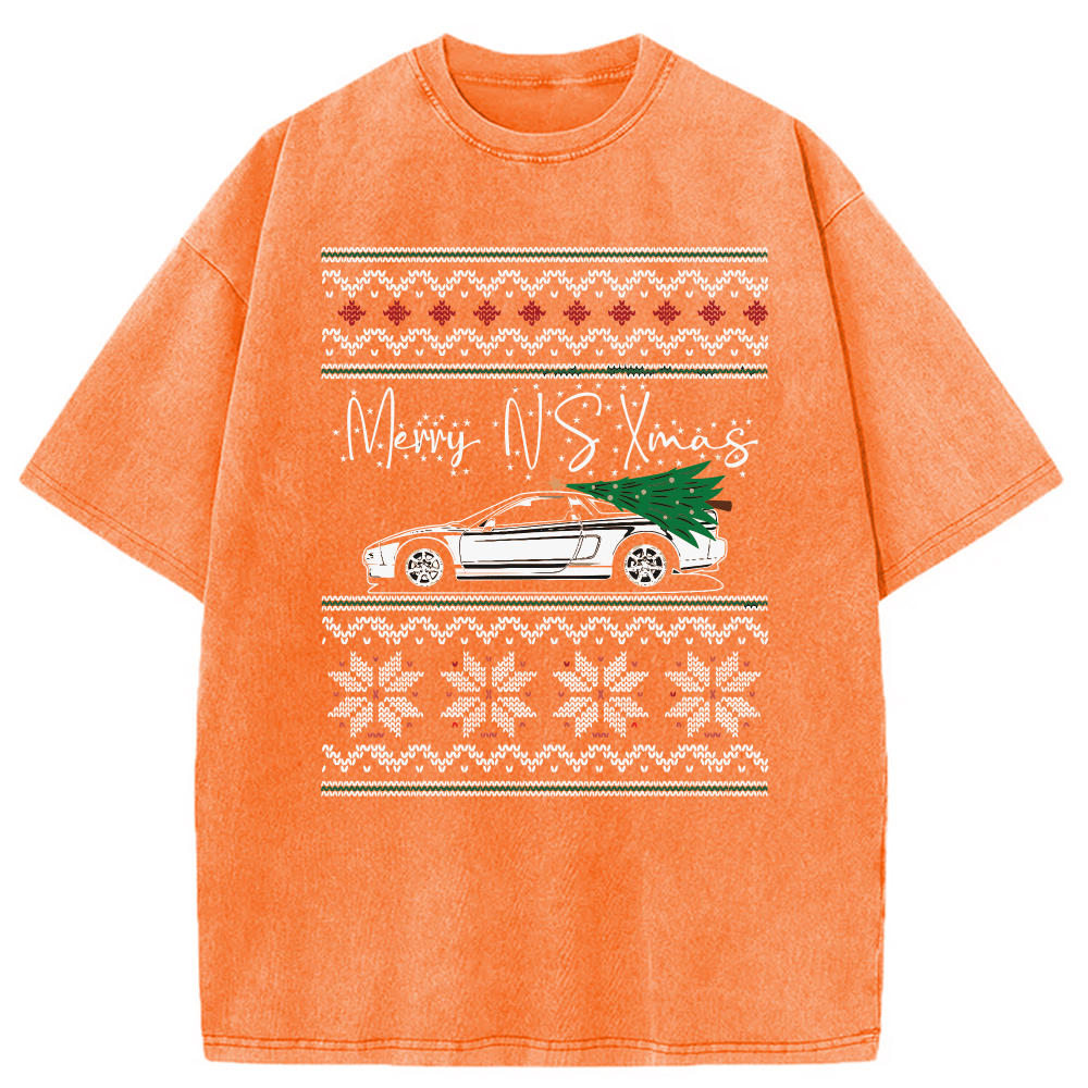 Japanese Sports Car JDM Christmas Washed T-Shirt