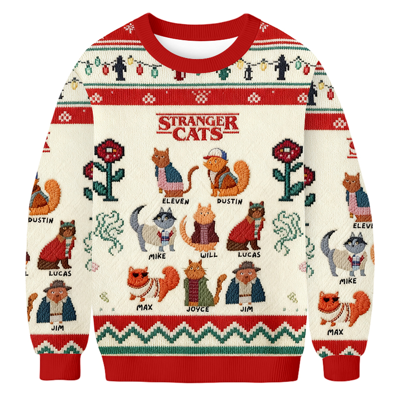 Baddiecat Stranger Things Cat Ugly Sweatshirt