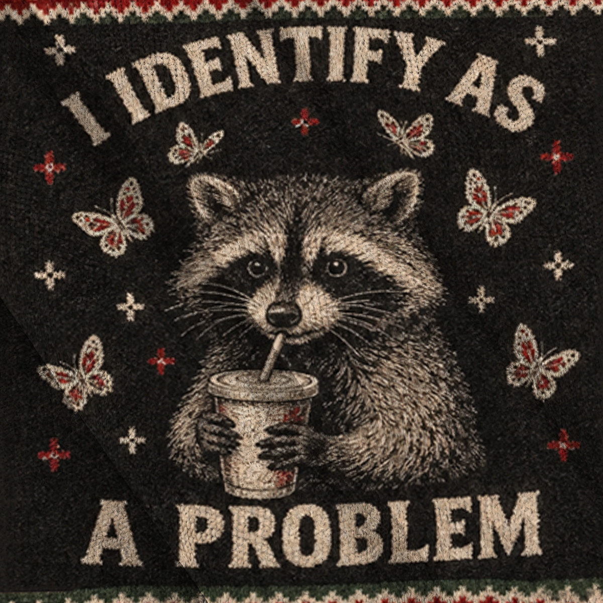 Baddiecat I Identify As A Problem Ugly Sweatshirt