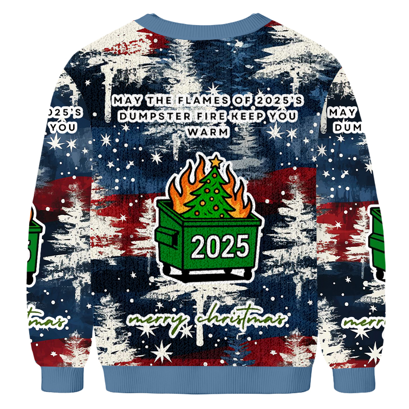 Baddieca Dumpster Fire Christmas Ugly Sweatshirt
