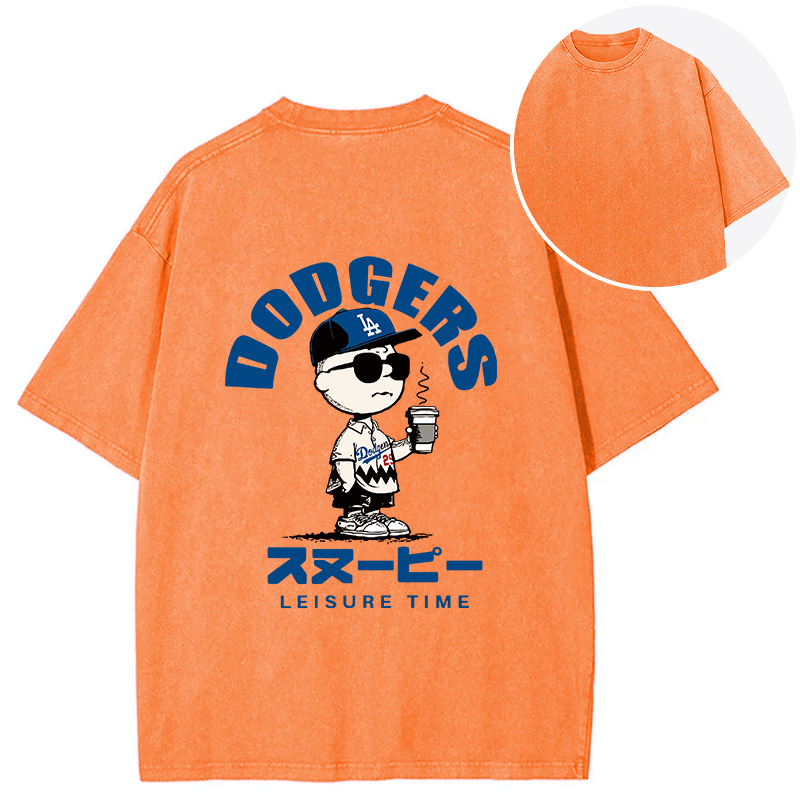 Dodger Snoopy Vintage Japanese Back Washed T-Shirt