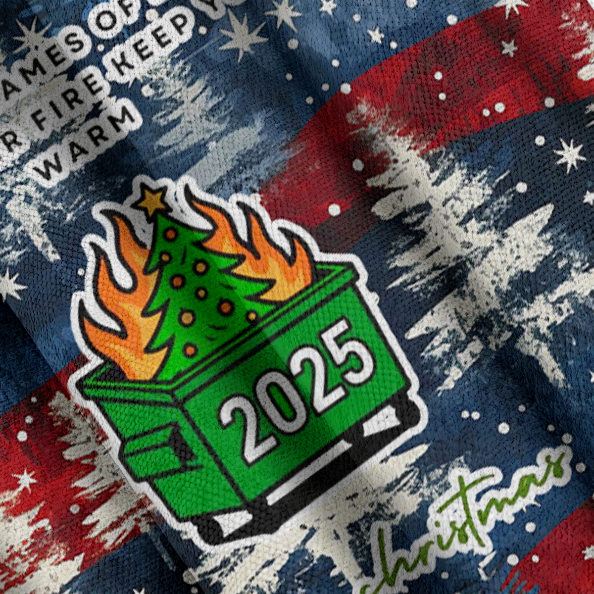 Baddieca Dumpster Fire Christmas Ugly Sweatshirt